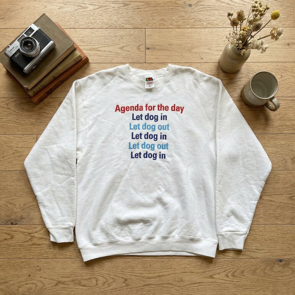 Funny Dog Owner Sweatshirt , Vintage white sweatshirt, vintage crewneck